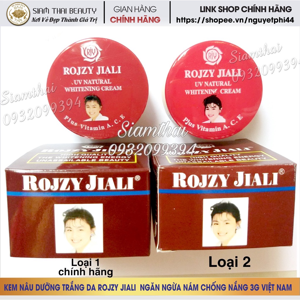 Kem Nâu Dưỡng Trắng Da ROJZY JIALI  Ngăn Ngừa Nám - Chống Nắng SPF 30 - UVA / UVB 3g Việt Nam