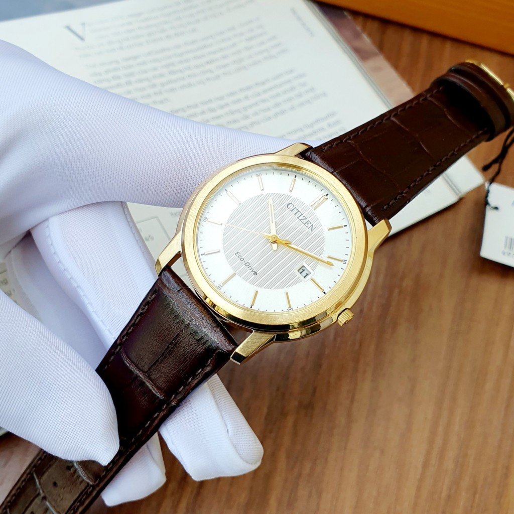 Đồng hồ nam chính hãng Citizen Eco Drive  Aw1212-10A - Máy pin năng lượng ánh sáng - Kính cứng