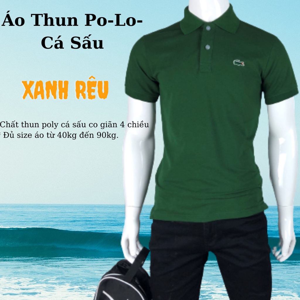 Áo Thun Nam Áo Thun Polo trơn vải Cá Sấu cổ bẻ tay ngắn sang trọng