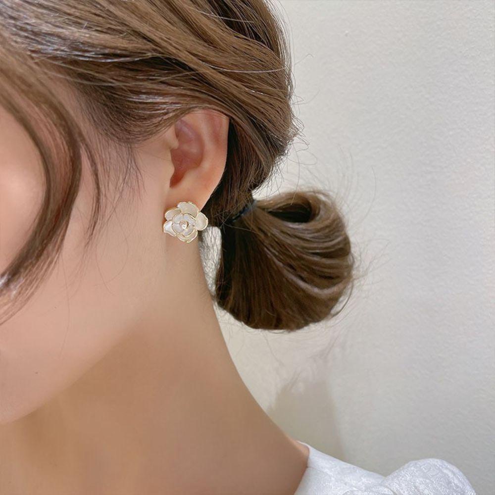 Bông tai nụ giọt nước hoa trà ngọc trai khí chất thời trang thanh lịch ngọt ngào quà tặng tinh tế phong cách Hàn