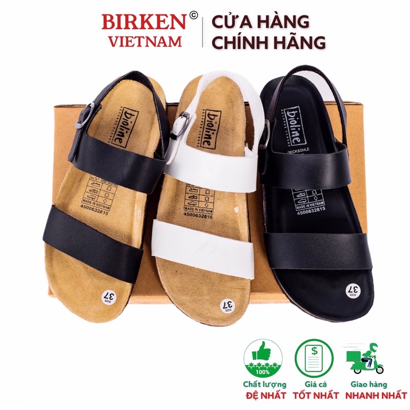 Giày Sandal birken vietnam Unisex xuất khẩu châu âu dòng PU leather Mã D15