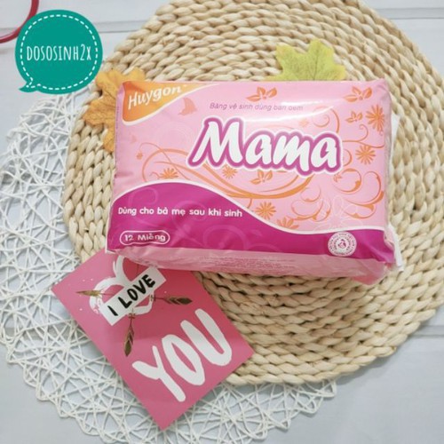 Băng Vệ Sinh Mama Cho Mẹ Sau Sinh và dùng ban đêm (1 túi 12 miếng dán)