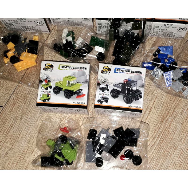 Sét Lắp ráp_Lego_10 xe 52000 có nhiều chi tiết bằng nhựa rất đẹp