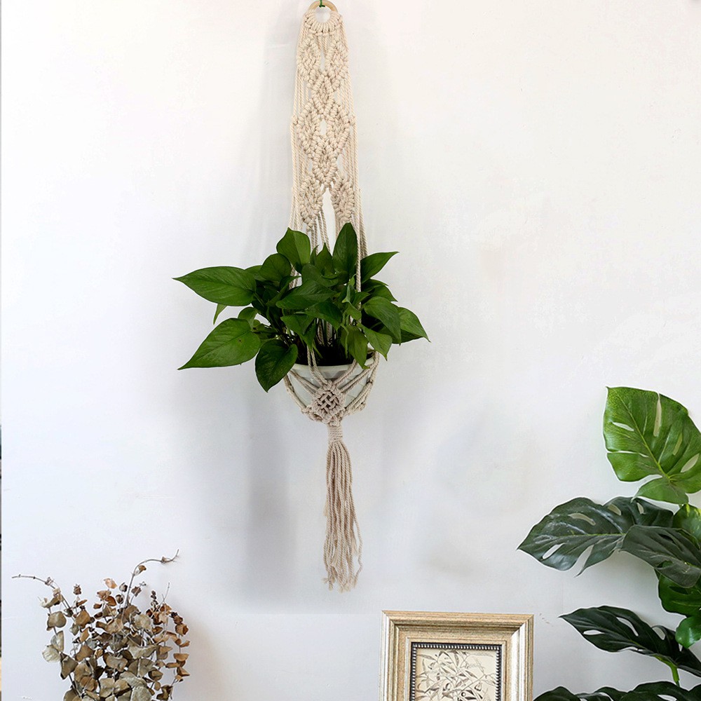 Macrame - Dây treo chậu cây trang trí nhà cửa, homestay sang trọng phong cách Boho