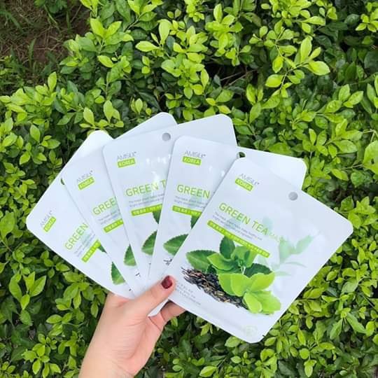 Mặt nạ Trà Xanh Amisilk Hàn Quốc túi 10 miếng