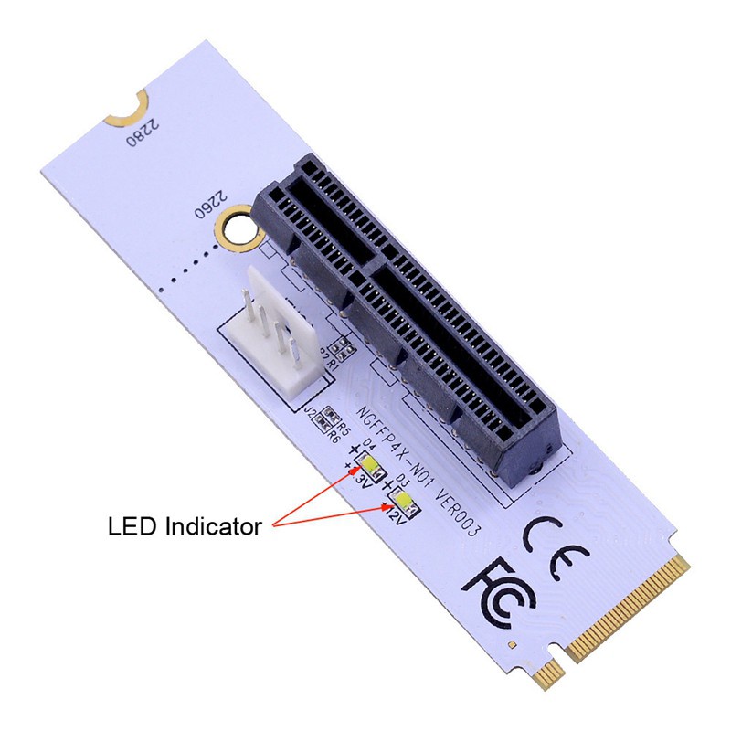 Thẻ Chuyển Đổi Ngff M.2 Sang Pci-E 4x M2 Key M Sang Pcie X4 Với Đèn Led Chỉ Thị Điện Áp Cho Bitcoin Miner Mining | BigBuy360 - bigbuy360.vn