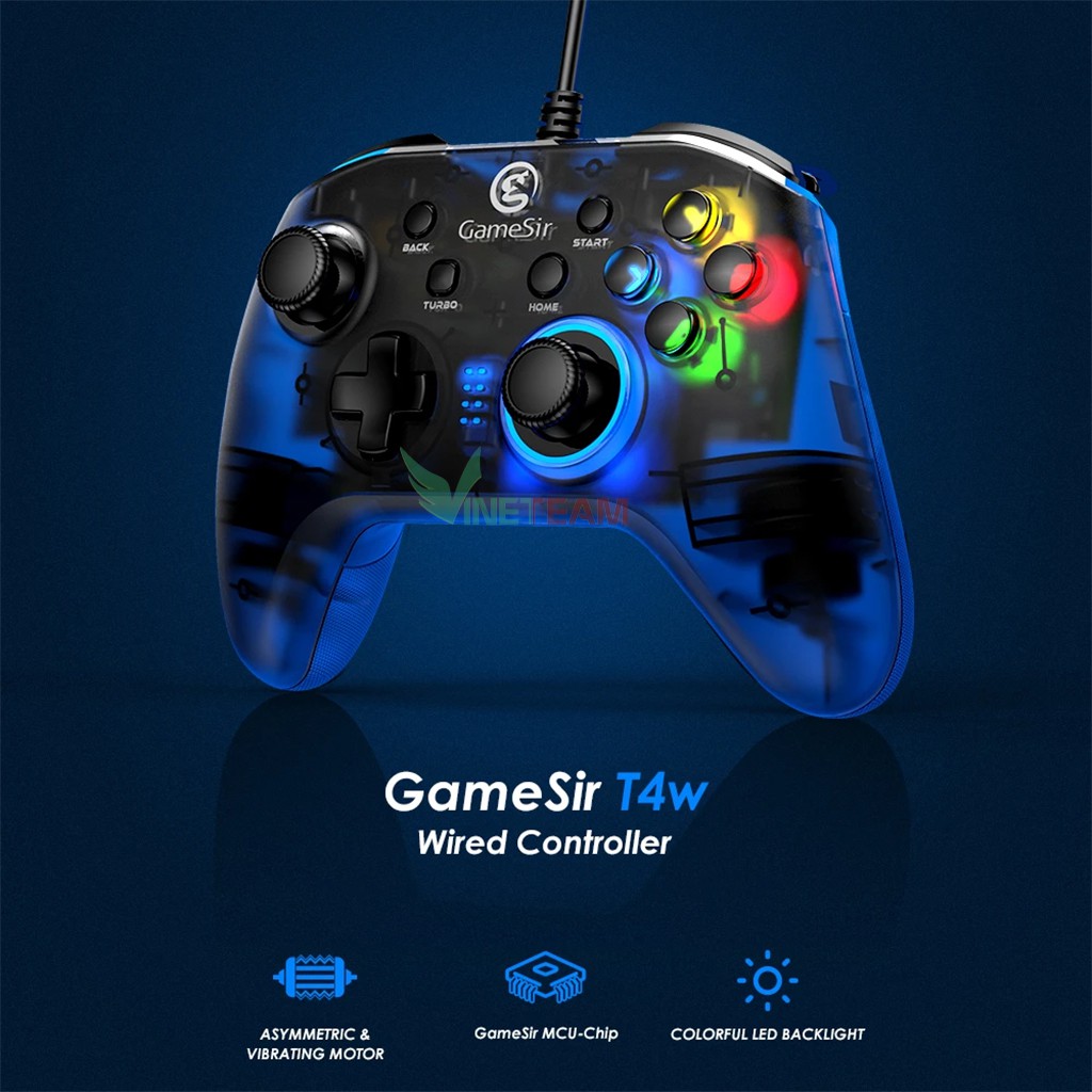 Tay Cầm Chơi Game T4w Giá Rẻ Chất Lượng Tốt - Có Đèn Led Rung Mạnh - Chính hãng gamesir - TỐT CHO FO4 / FIFA -dc4118