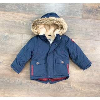 Áo khoác Parka trần bông 3 lớp mũ lót lông cừu cho bé 1-6y
