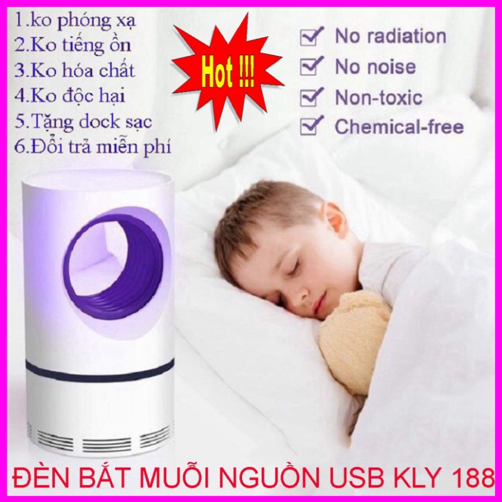 Máy Bắt Muỗi Thông Minh - Đèn Led Xanh Hút Côn Trùng , Muỗi , Bọ