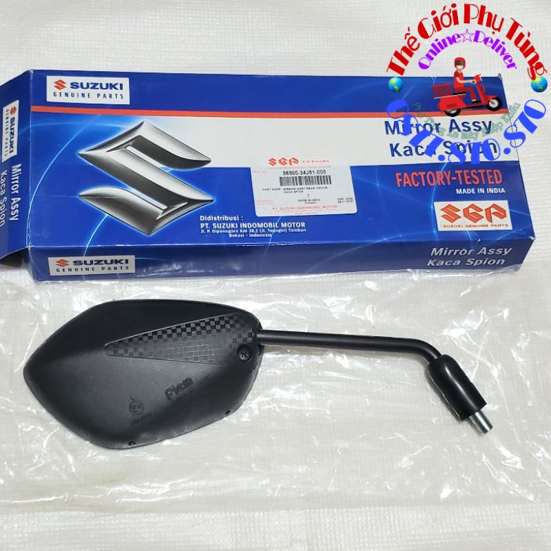 Kính hậu - kiếng hậu Raider Fi, Satria Fi zin Suzuki Indonesia - 56500-34J51-000/ 56600-34J51-000