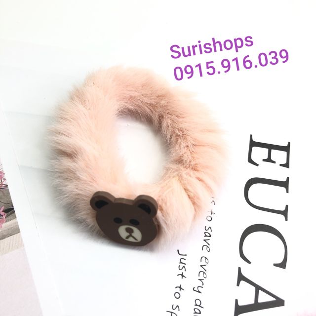 Cột tóc lông mềm mịn gắn hình thú dễ thương