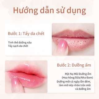 Mặt nạ môi Lanbena Tẩy tế bào chết Dưỡng ẩm cho môi Plumper Son dưỡng môi Hoa hồng / Đường / Lô hội / Dừa Chăm sóc môi