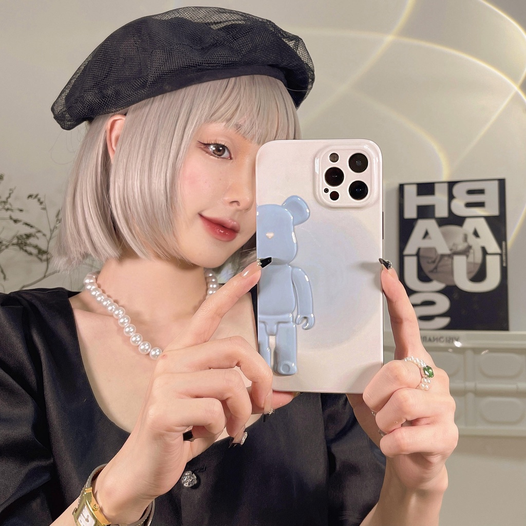 Ốp Điện Thoại Mềm Hình Gấu Hoạt Hình 3D Bảo Vệ lens Chống Rơi Cho iphone 13 12 11 Pro Max XR X XS XSMAX