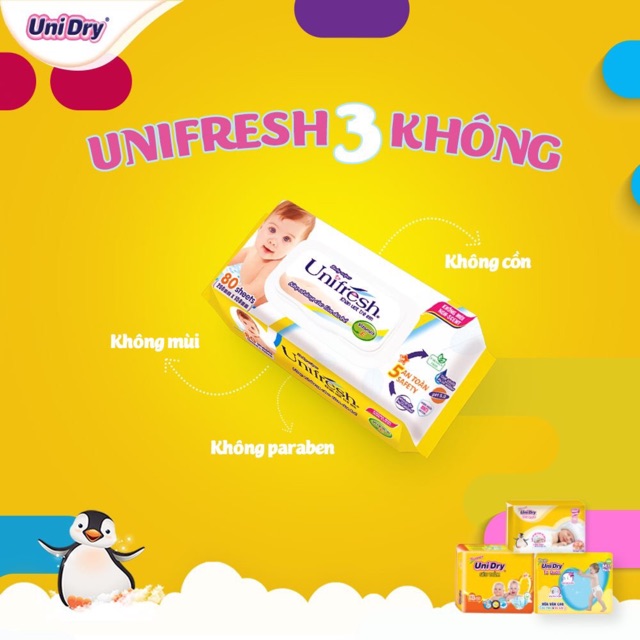 COMBO KHĂN ƯỚT UNIFRESH  6 GÓI