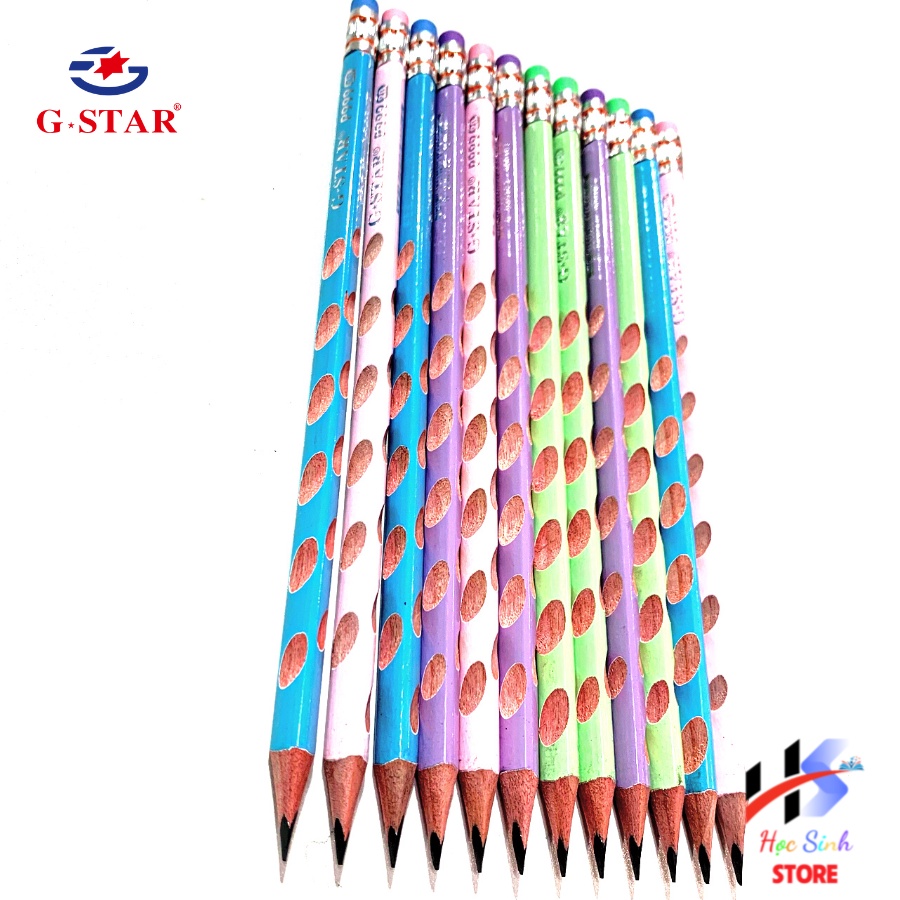 Hộp 12 cây bút chì định vị GSTAR P999 2B giúp cầm bút đúng tư thế không mỏi tay