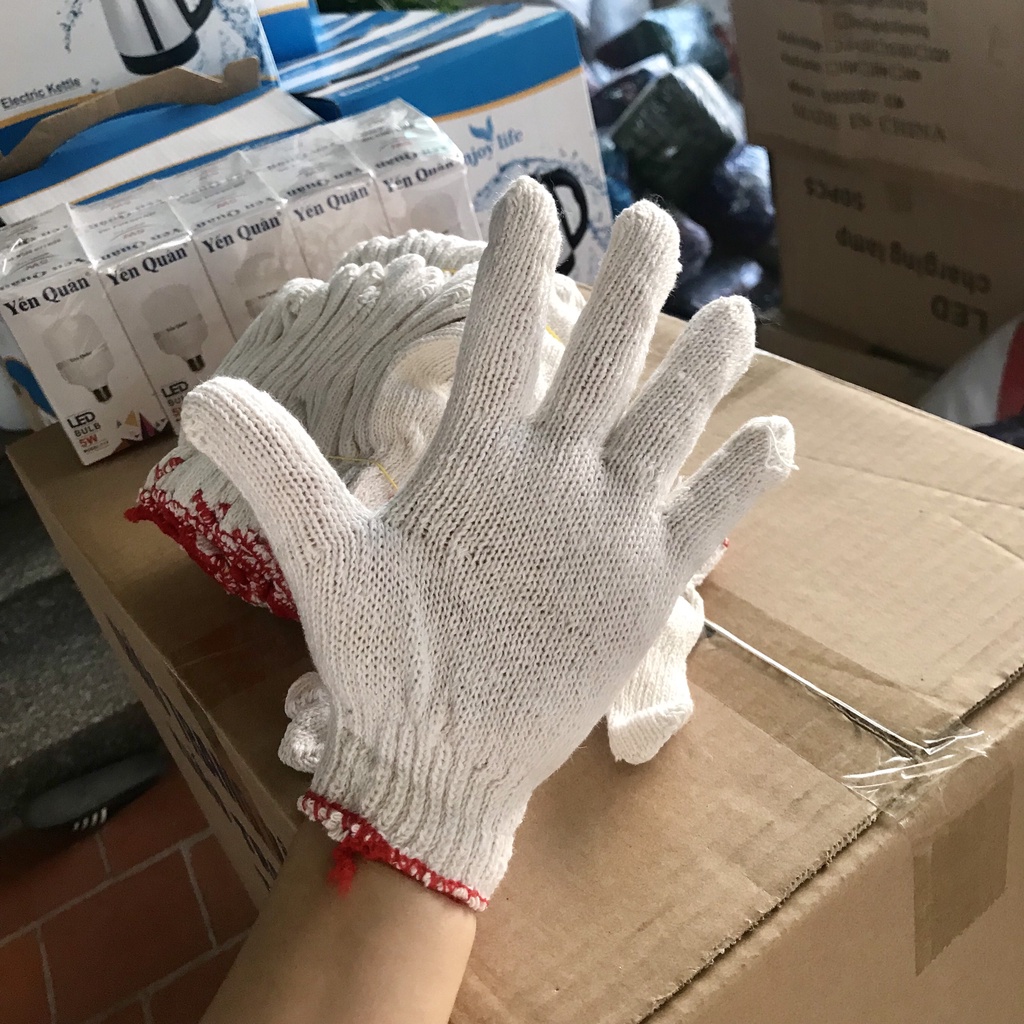 Combo Túi 12 Đôi Gang Sơn bảo Hộ Lao Động Có 2 Màu Xanh Và Đen
