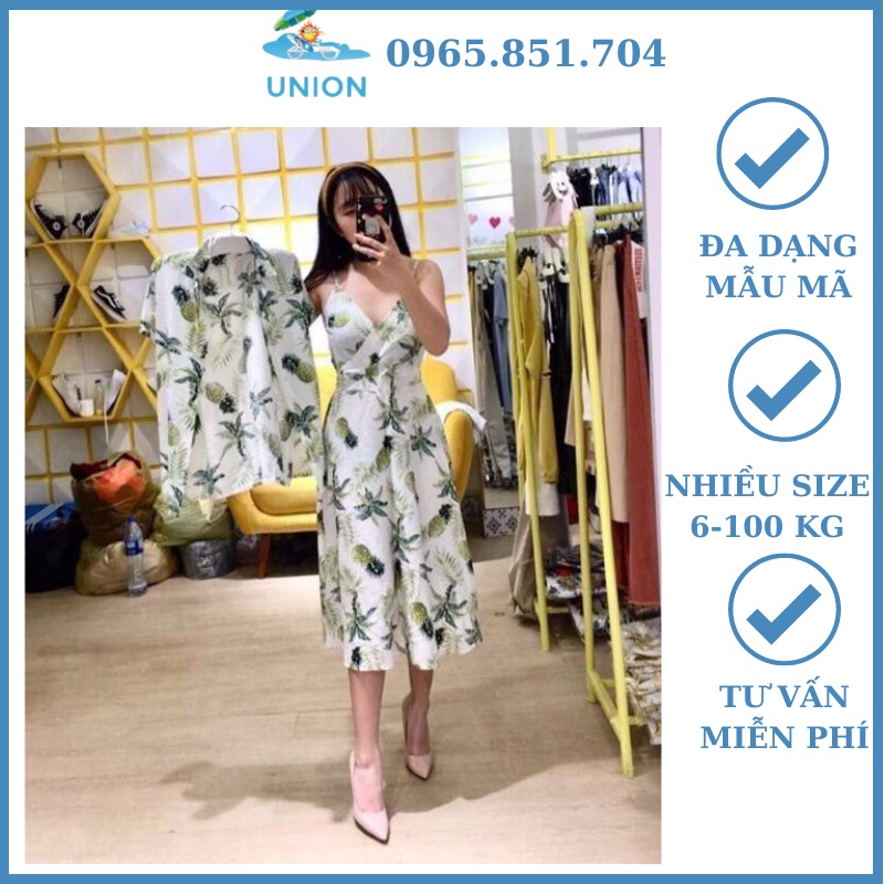 Set đôi, set gia đình đi biển mẫu dứa trắng (kèm ảnh thật)