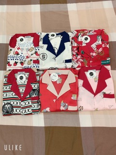 Đồ bộ pijama🍓Bộ lụa satin hoa maison chanh xả🍓Freeship
