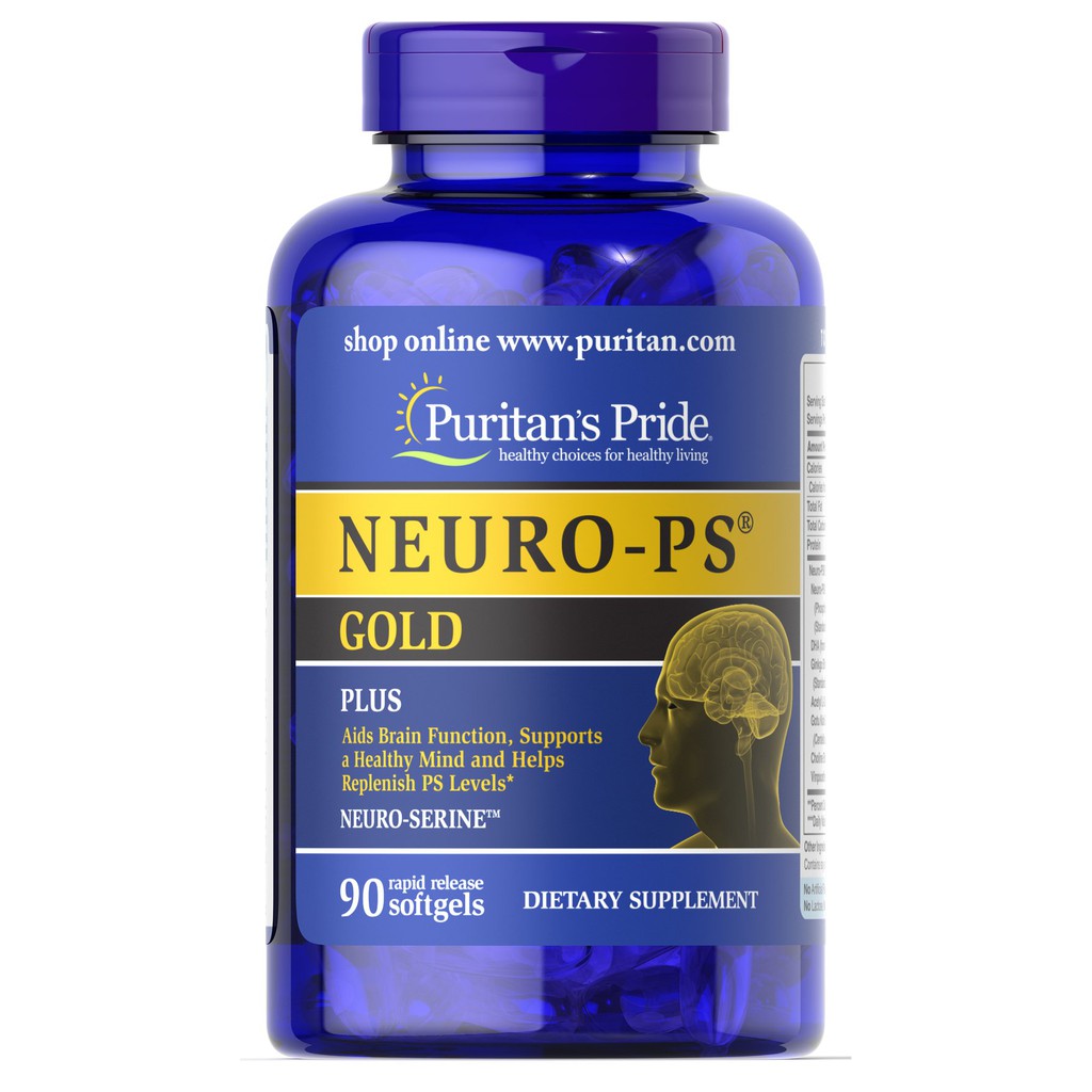 [CHÍNH HÃNG]Viên uống chống đột quỵ, giảm đau nửa đầu, tiền đình Puritan's Pride Neuro-PS Gold 90 vi