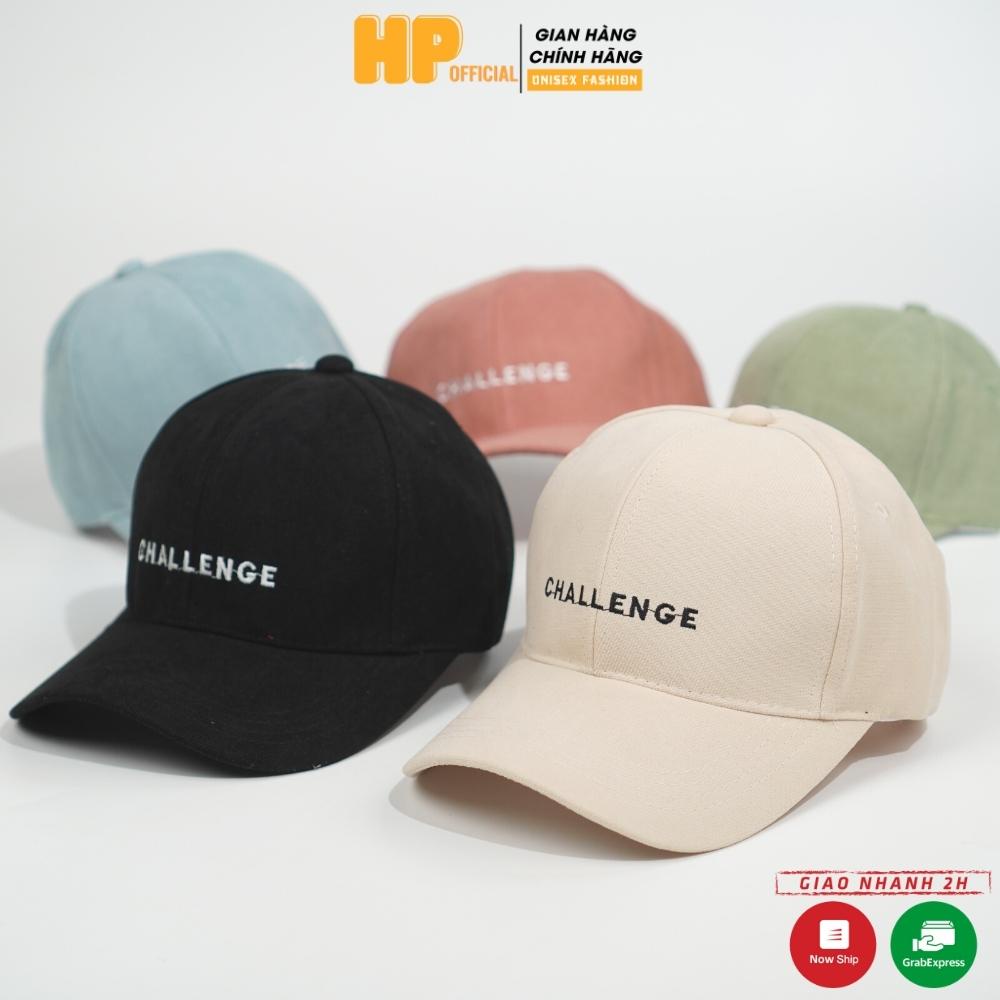 Mũ lưỡi trai ❤️ Nón kết thêu hình chữ Challenge chất nỉ cao cấp form unisex nam nữ N34