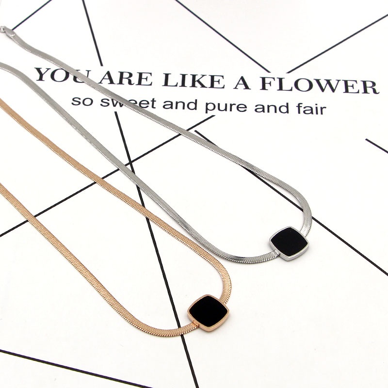 Dây chuyền vòng cổ nữ titan dây mì mặt vuông X7-308 - CAM KẾT KHÔNG GỈ, KHÔNG BAY MÀU - BẢO HÀNH 12 THÁNG