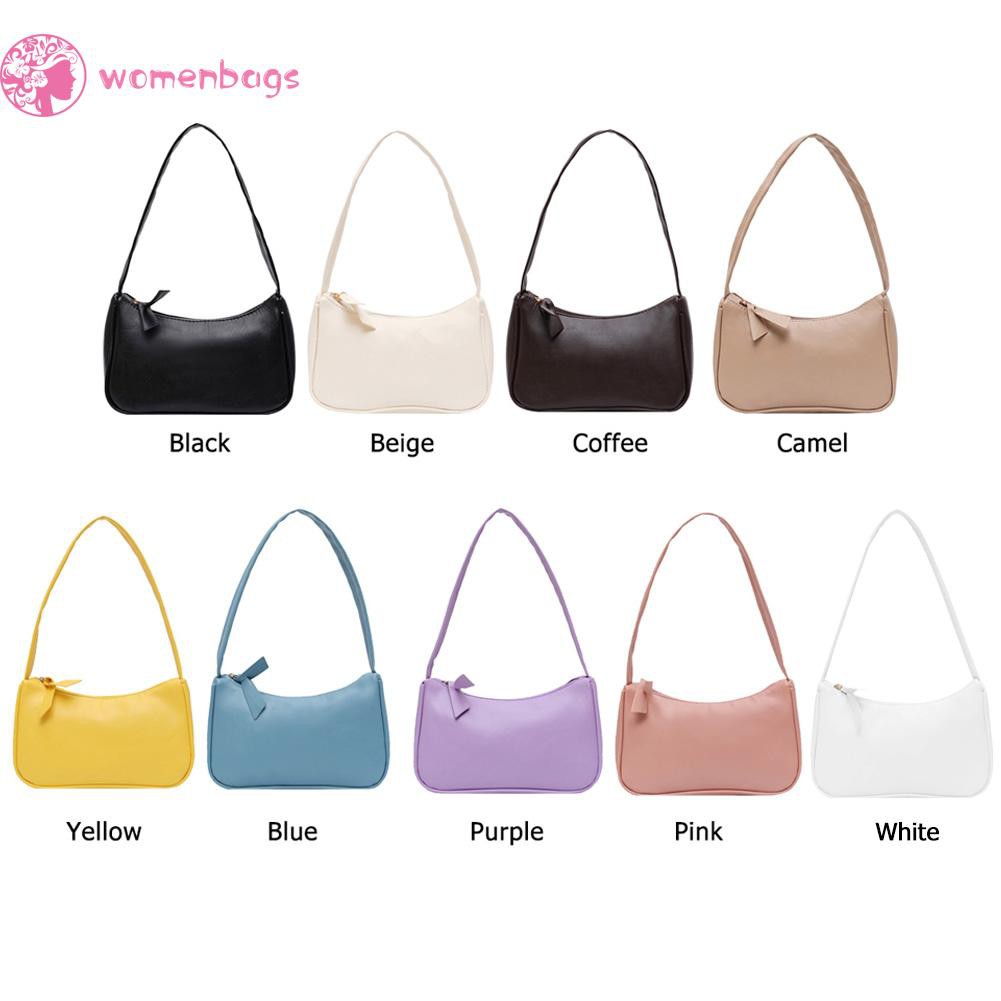 Túi đeo vai màu trơn khóa kéo đơn giản và thanh lịch cho nữ đeo hàng ngày | BigBuy360 - bigbuy360.vn