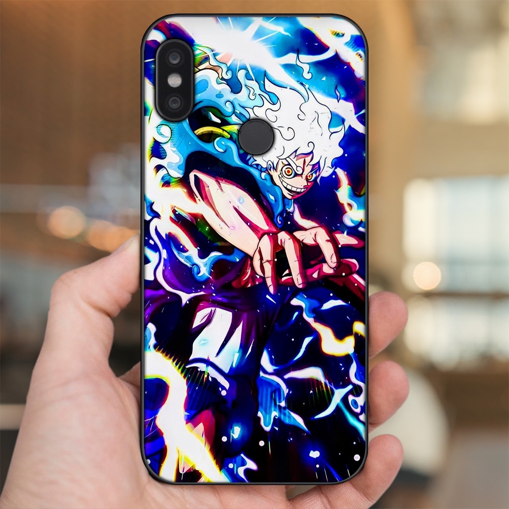 Ốp lưng Xiaomi Redmi Note 5, Note 5 Pro viền đen in hình Luffy One Piece