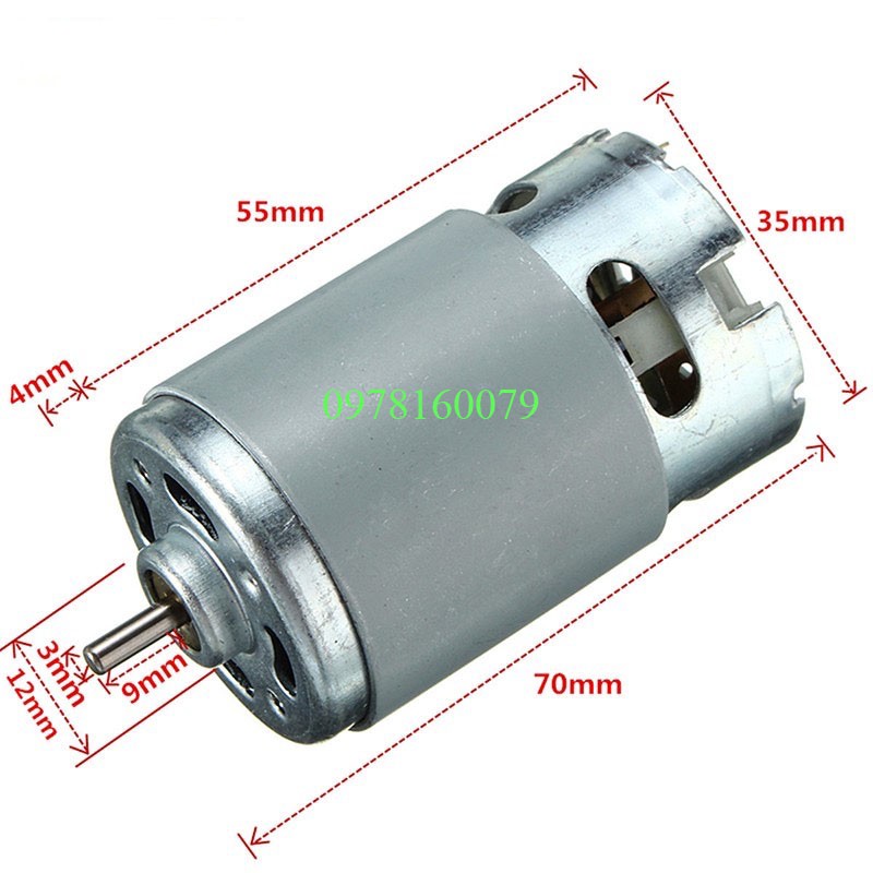 Motor DC 550 18V-21V công suất cao chuyên cho máy khoan pin