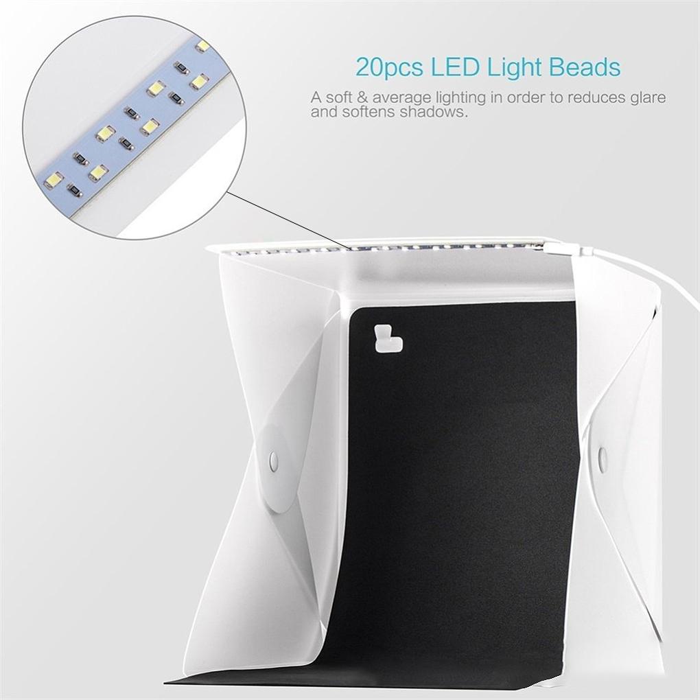 Hộp Chụp Ảnh Giao Diện USB 5V LED 2x5600k 2x550lm Có Thể Gấp Gọn Tiện Dụng Cho Studio Chụp Ảnh