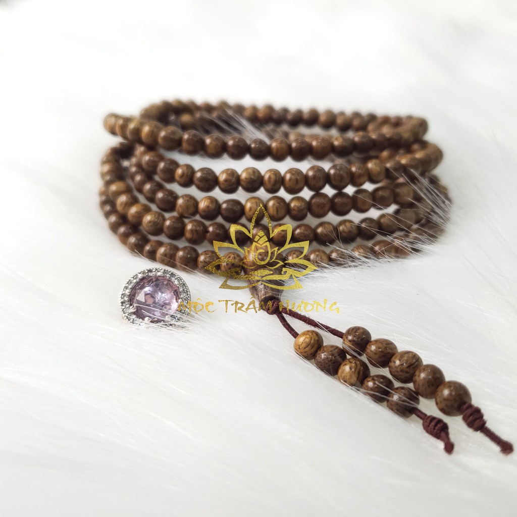 Vòng Tay Trầm Hương MTH JEWELRY 216 Hạt 4mm MIX Charm Bạc S925 (Hồng Trà) - Chính Hãng
