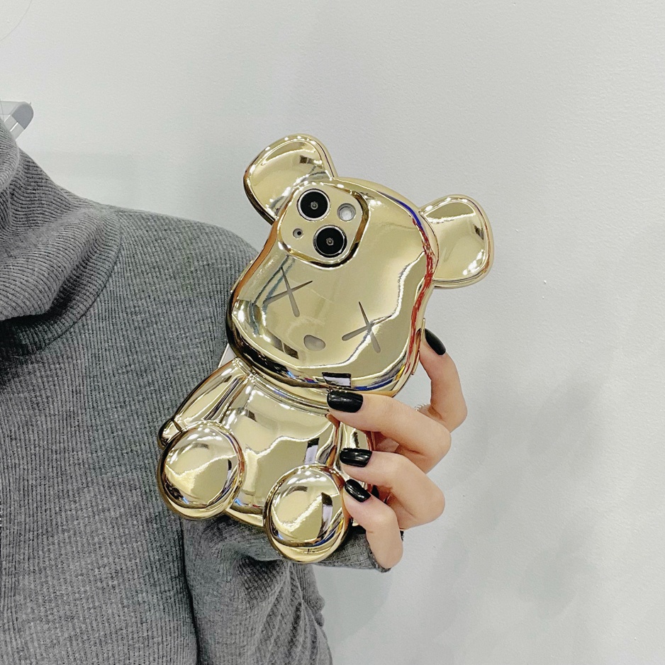 Ốp Điện Thoại tpu Mạ Điện Hình Gấu Cho iphone x/xs max 11 proamx 12 proamx 13 proamx