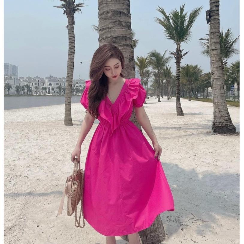 [ 𝐅𝐑𝐄𝐄 𝐒𝐇𝐈𝐏 ] VÁY MAXI BÁNH BÈO CỔ TIM HỞ LƯNG DÁNG DÀNG ĐẦM XÒE ĐI BIỂN Ạ