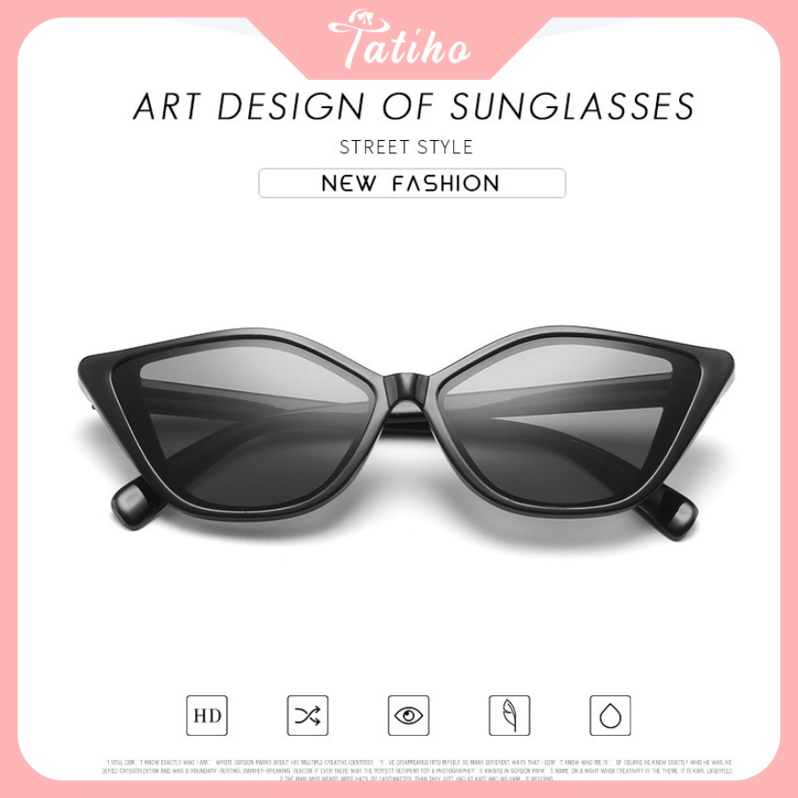 Kính Mát (Kính Râm) Hình Mắt Mèo Gọng Nhựa Phong Cách Hàn Quốc - Tatiho - Mã MK034