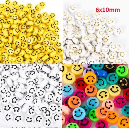 10-50 gam hạt mặt cười IN NỔI 10mm loại tốt làm vòng