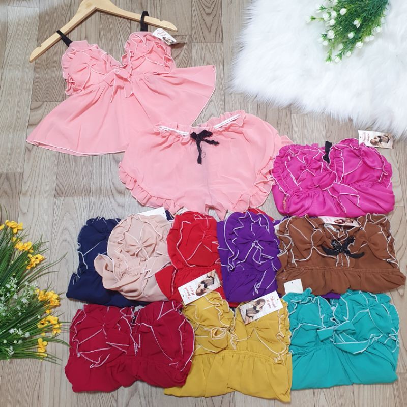 Bộ ngủ sexy- voan 2 tầng có mút ngực, 55kg