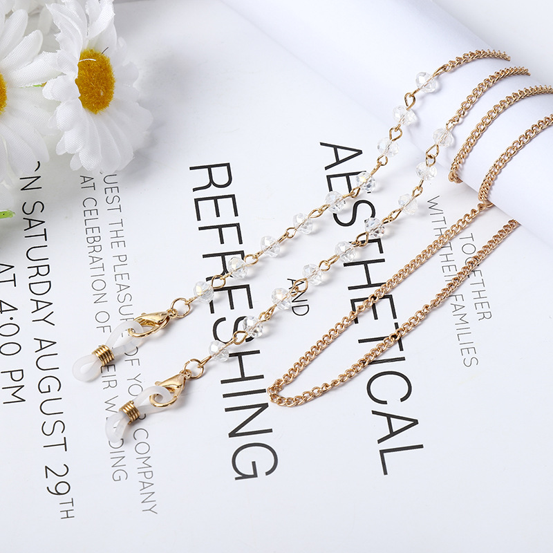 Dây Đeo Mắt Kính Đính Đá Nhiều Màu Thời Trang