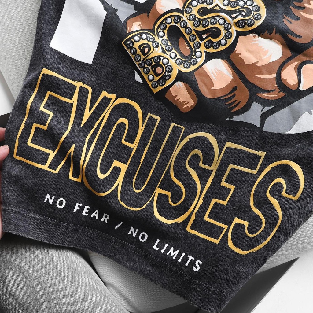 Áo thun tay lỡ EXCUSES TEE phông Unisex nam nữ Cotton oversize form rộng LUNACY | BigBuy360 - bigbuy360.vn