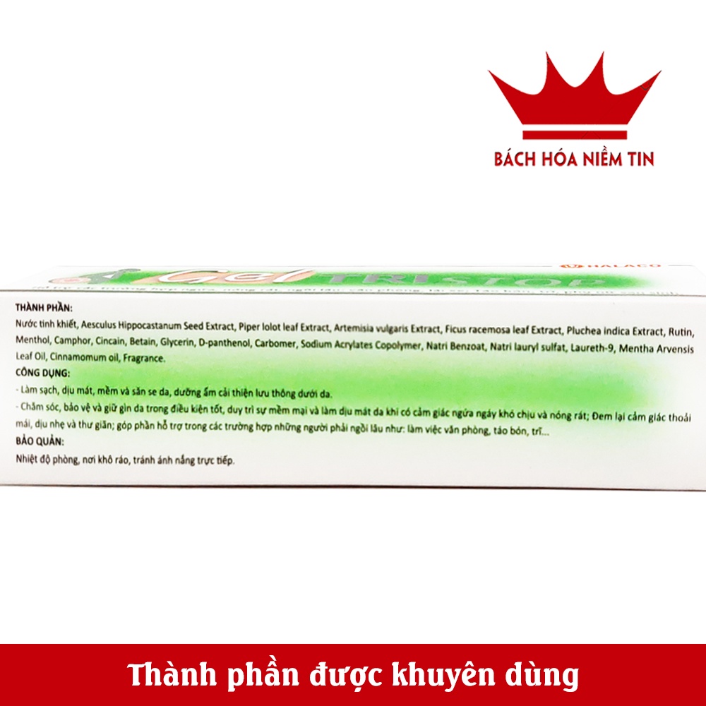 Gel bôi trĩ - Gel Tristop - giảm các biểu hiện đau rát hậu môn do trĩ, do táo bón, làm mềm da, mát dịu da   tuýp 25g