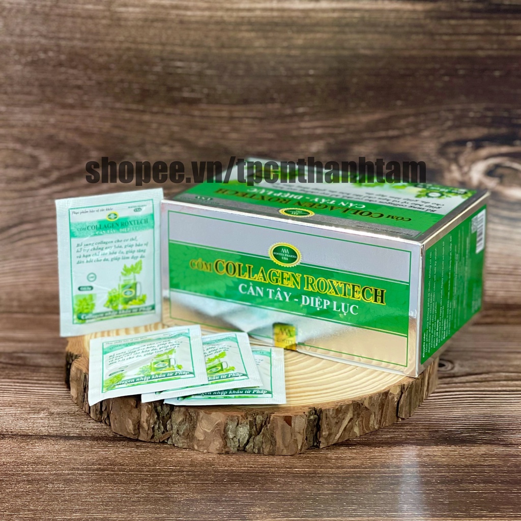 Viên uống COLLAGEN DIỆP LỤC CẦN TÂY hỗ trợ làm đẹp da, trắng sáng da, giảm cân – Hộp 30 gói