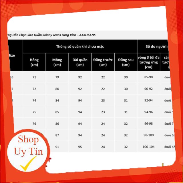 Quần Jeans Nữ AAA JEANS Skinny Lưng Vừa Nhiều Màu