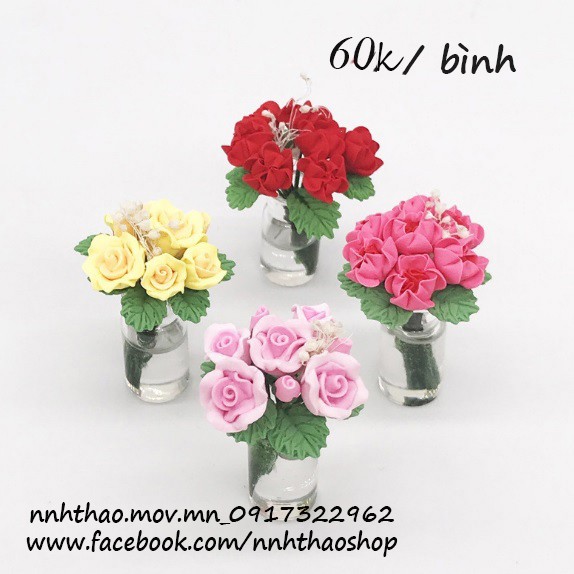 Miniature trang trí mô hình, búp bê_Bình hoa