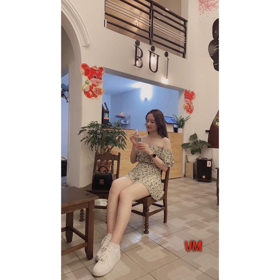 JUMPSUIT HOA TRỄ VAI DÁNG GIẢ VÁY HÀNG 2 LỚP CHẤT CỰC ĐẸP