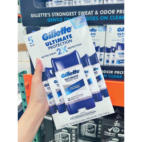 Set 5 chai lăn khử mùi nam Gillette ultimate protection 2x