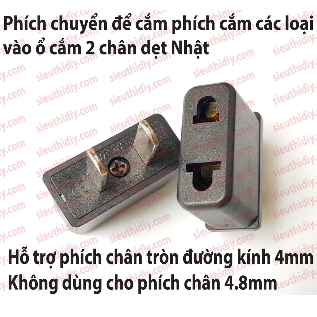 Phích Cắm Chuyển Chân Dẹt Chuẩn Nhật,Mỹ Ra Lỗ Đa Năng Đôi