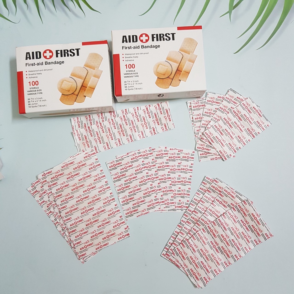 Hộp Băng Gâu 100 Miếng Đầy Đủ Kích Thước Tiện lợi