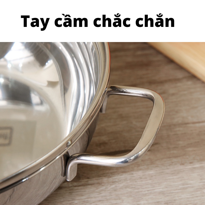 Nồi lẩu inox 3 đáy Fivestar đun bếp từ size 24-26-28cm