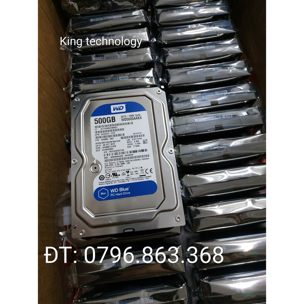 Ổ Cứng HDD 500G Western Blue SATA - Bảo Hành 12 Tháng (HÀNG NHẬP KHẨU)