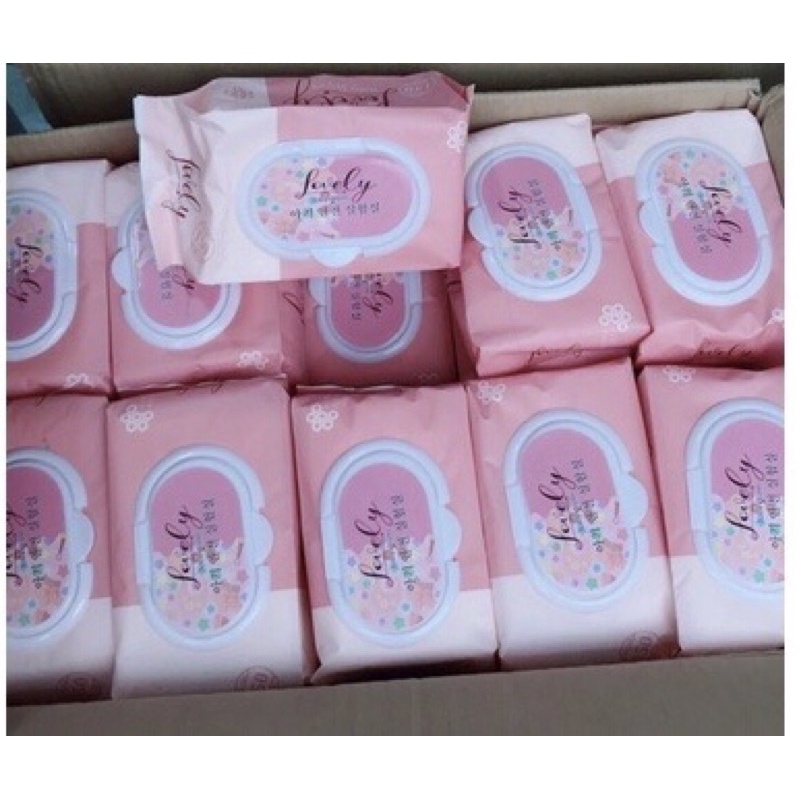 Hộp Khăn ướt 150g LOVELY công nghệ Hàn Quốc không mùi