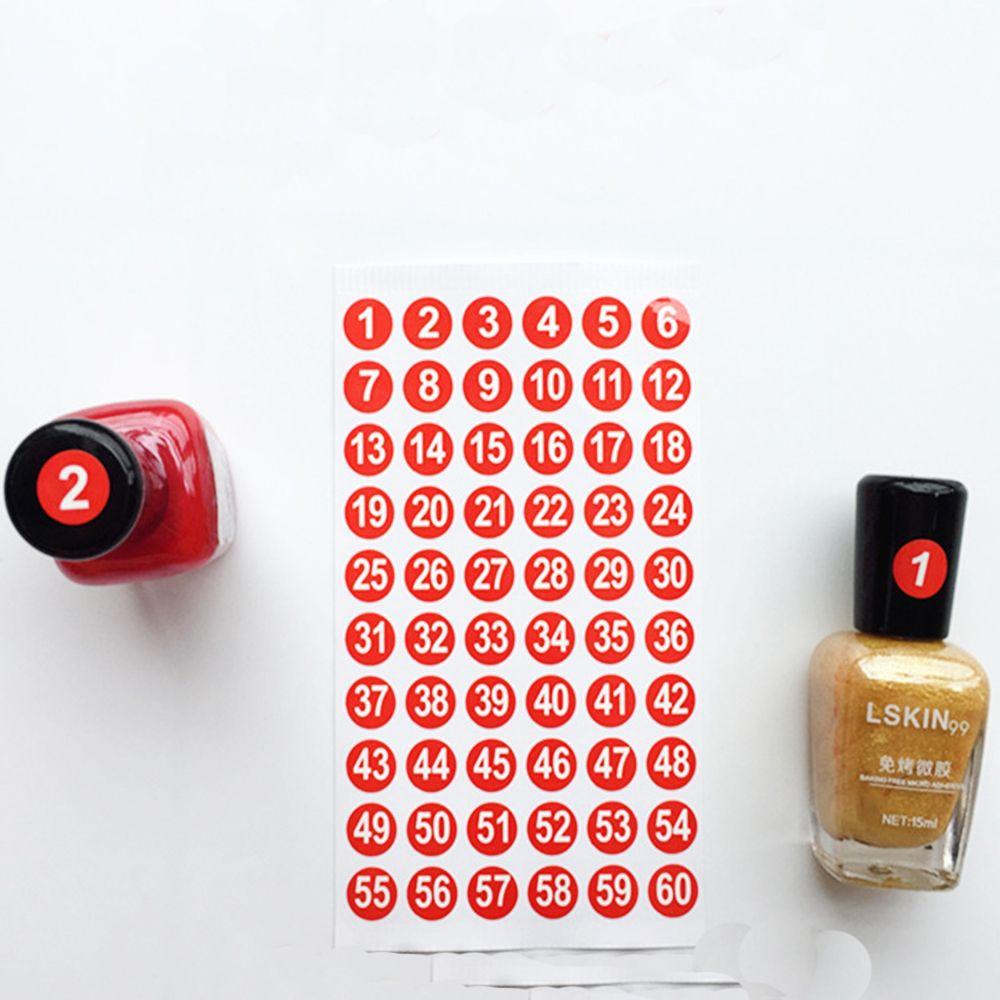 Nhãn Dán Đánh Dấu Số 1-300 Màu Sắc Chống Thấm Nước Dùng Trang Trí Móng Tay
