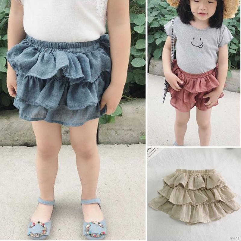 Chân váy xòe xếp tầng xinh xắn cho bé gái